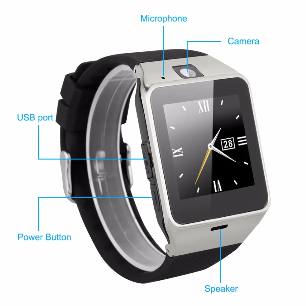 Excelvan GV18 Bluetooth Smart Watch with Camera Unlocked SIM Phone Sync Call Music Reminder Anti-lost phone mate for Andro | Электроника