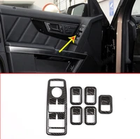 5pcs carbon fiber abs car window lift switch button frame trim for mercedes benz gls class x166 car accessories
