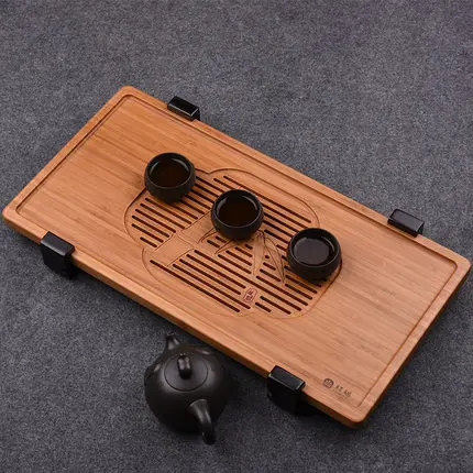 Горячая продажа ящик для хранения воды бамбуковый поднос большой сливной чая |