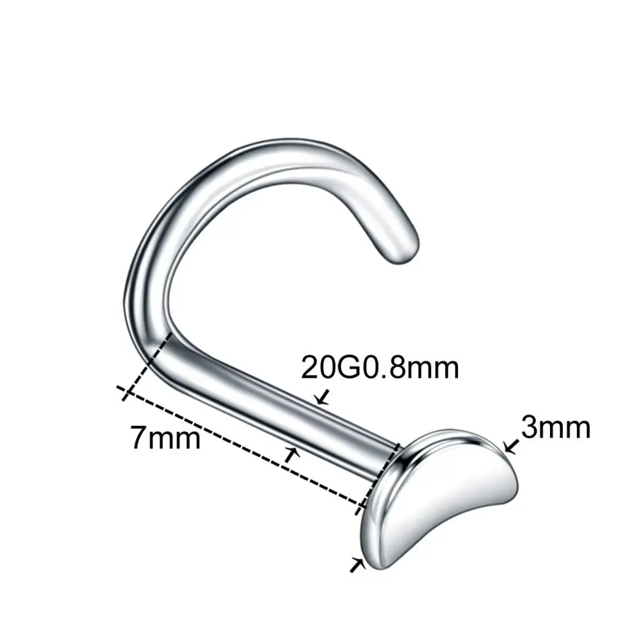 Style29 1 шт 20 г стальные зубцы CZ нос винт кольца Nariz серьги ноздри пирсинг опал твист изогнутый бар драгоценный камень Носовая кость кольца шпильки ювелирные изделия - Окраска металла: Style29