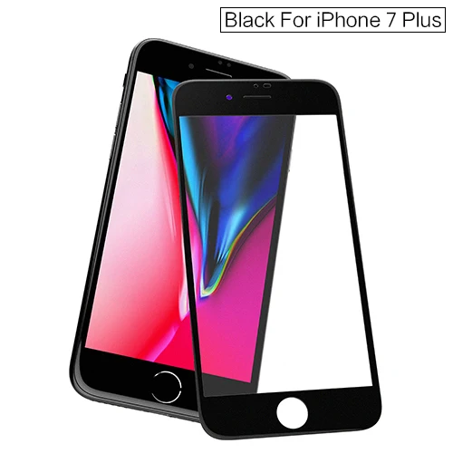 Для iPhone 8 7 закаленное стекло, ROCK 2.5D 9H полная Защита экрана для iPhone 7 Plus 8Plus матовое закаленное стекло 0,26 мм - Цвет: Black For i7plus