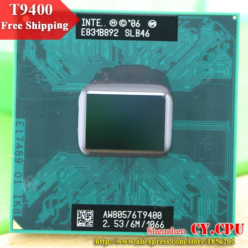 Бесплатная доставка для ноутбука intel cpu Core 2 Duo T9400 6M cache/2 53 GHz/1066/двухъядерный