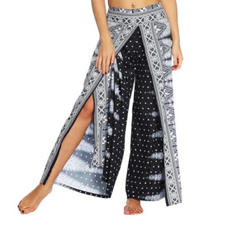 YEA006 Новинка года для женщин Инди фолк брюки для девочек Boho Мода хиппи брюки печатных свободные эластичный пояс Femme дамские шаровары - Цвет: YEA006