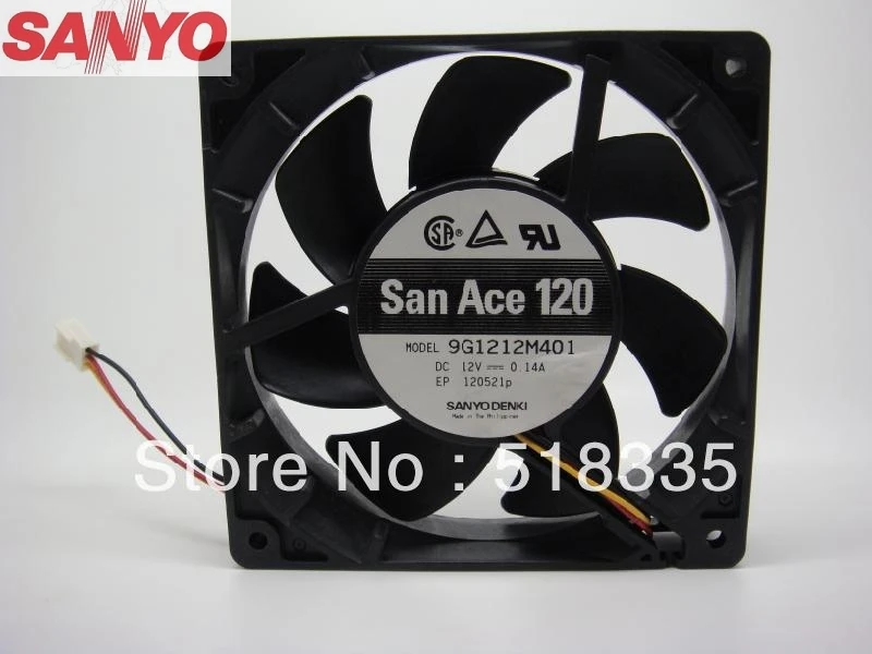SANYO 9G1212M401 12 см тихий двойной шарикоподшипник вентилятор 0.14A 12025|quiet fan|12cm fanfan 12cm |
