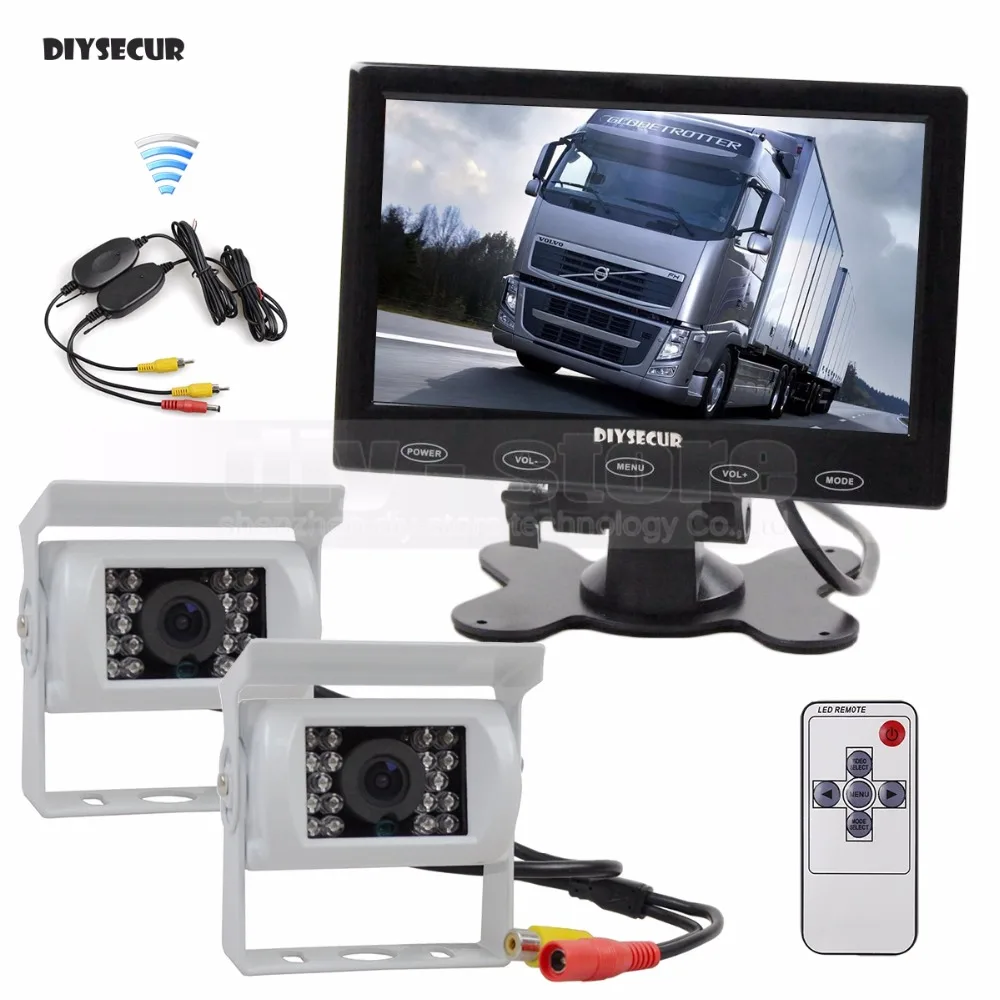 

DIYSECUR беспроводной 7-дюймовый сенсорный автомобильный монитор запасная Водонепроницаемая камера CCD заднего вида комплект для лошадь прицеп,...