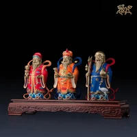 full copper ornaments fulushou three gods painted copper crafts home decorations ornaments