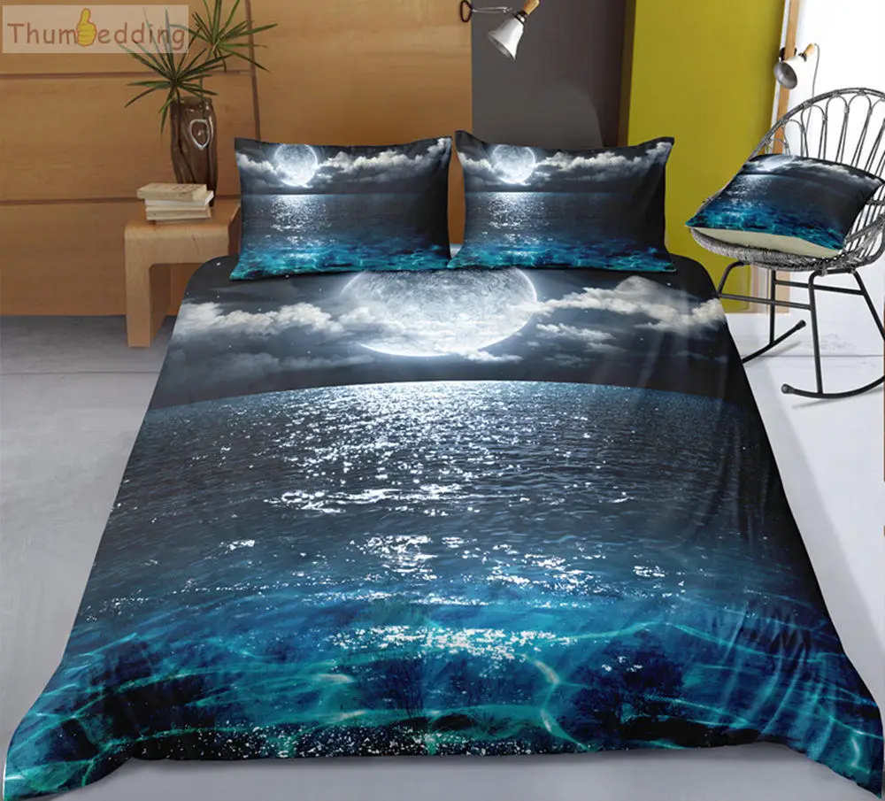 

Thumbedding Dropship Single Double Sea Water Bedding Sets king Size Twin Full Queen King 3D Duvet Cover Set with Pillowcase