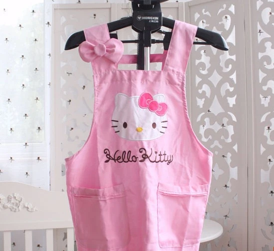 Кухонный фартук hello kitty с милым бантом, фартук для приготовления пищи, розовый передник, фартук с рисунком кота, кухонный фартук для приготовления пищи, фартук для шеф-повара, гаджеты