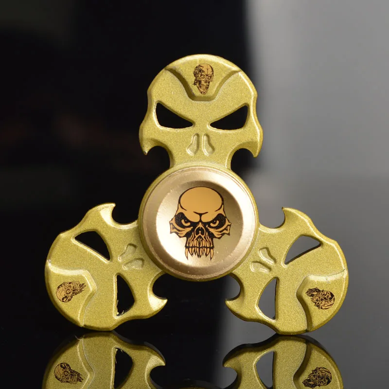 Новый оригинальный череп Непоседа ручной Spinner Tri для взрослых чтобы уменьшить
