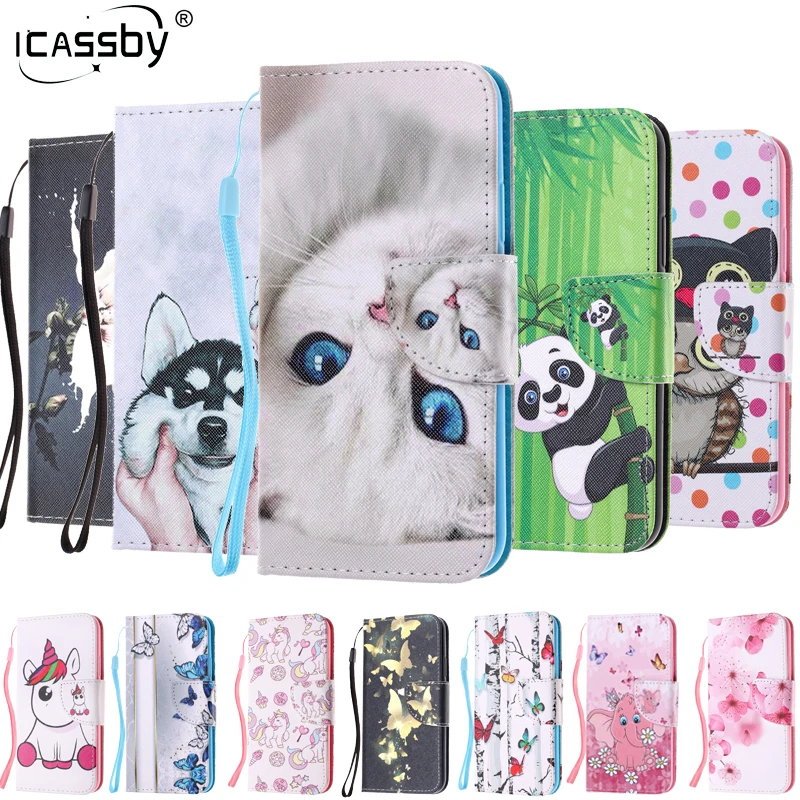 Кожаный чехол книжка с бумажником для Huawei P Smart флип телефона Enjoy 7 S s