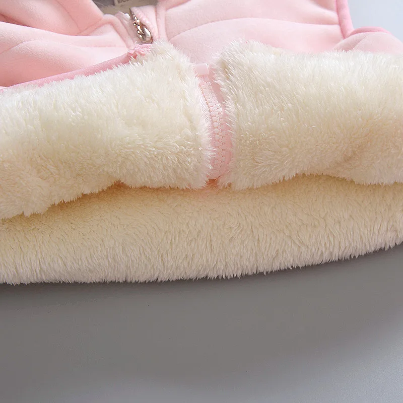 NEW Baby Flannel Set Winter Girl Cartoon Animal Suit Super Thick Warm Vest+Pants+Clothing (Three Piece Sets)Velvet Clothes | Детская