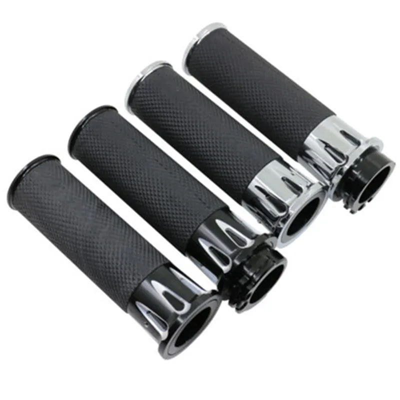 

Black Silver CNC 1'' 25mm Rubber Handlebar Hand Grips For Honda Dyna Fatboy EFI FLSTL Kawasaki Vulcan 2000 Suzuki C50