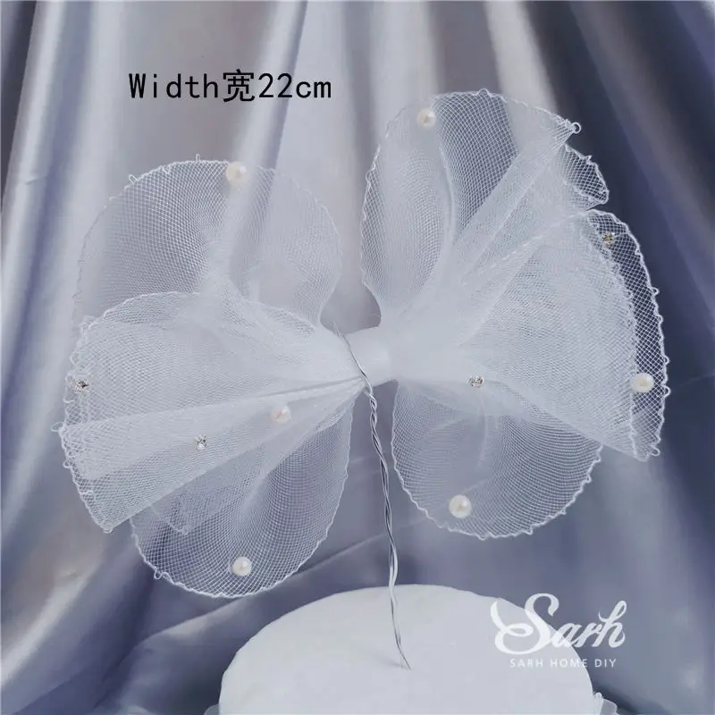 Mesh pearl bow Золотая Фея башня сверло кольцо украшение для свадьбы День Святого Валентина День рождения принадлежности с днем рождения прекрасная выпечка в подарок - Цвет: Mesh pearl bow