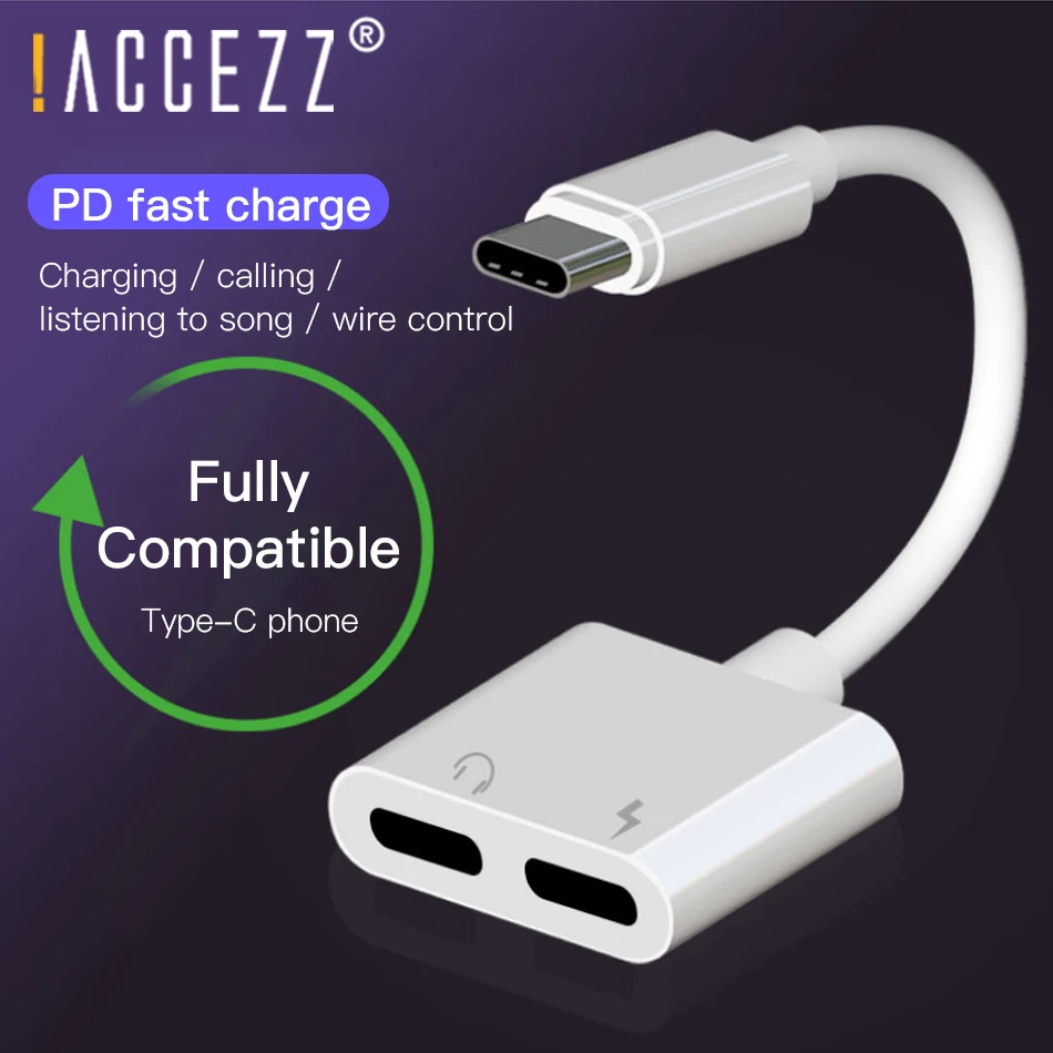 ! Переходник ACCEZZ DAC USB Type C для быстрой зарядки Xiaomi Huawei разъем 3 5 мм наушников Aux