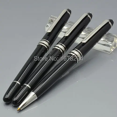 3Pcs 163 luxury black Resin monte Roller ball pen and mb fountain + ballpoint stationery office school supplies Hot Sale | Канцтовары
