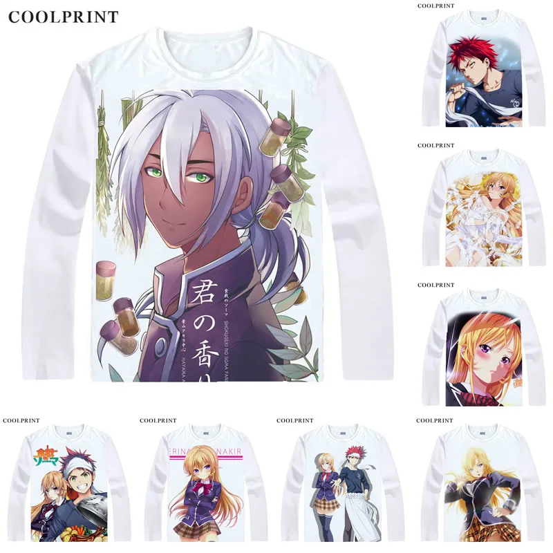 Пищевые войны Shokugeki no Souma футболки разных стилей рубашки с длинным рукавом Soma Yukihira