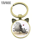 Винтажный брелок TAFREE с изображением ежика, брелок-кольцо с милыми животными в форме ушей, женское Ювелирное Украшение HF04