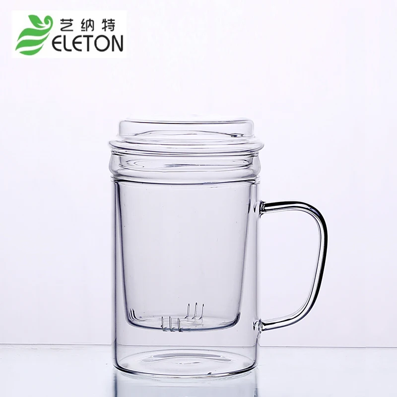 ELETON 450 мл РУЧНАЯ короткая посуда для напитков кружки с двойными стенками Стекло