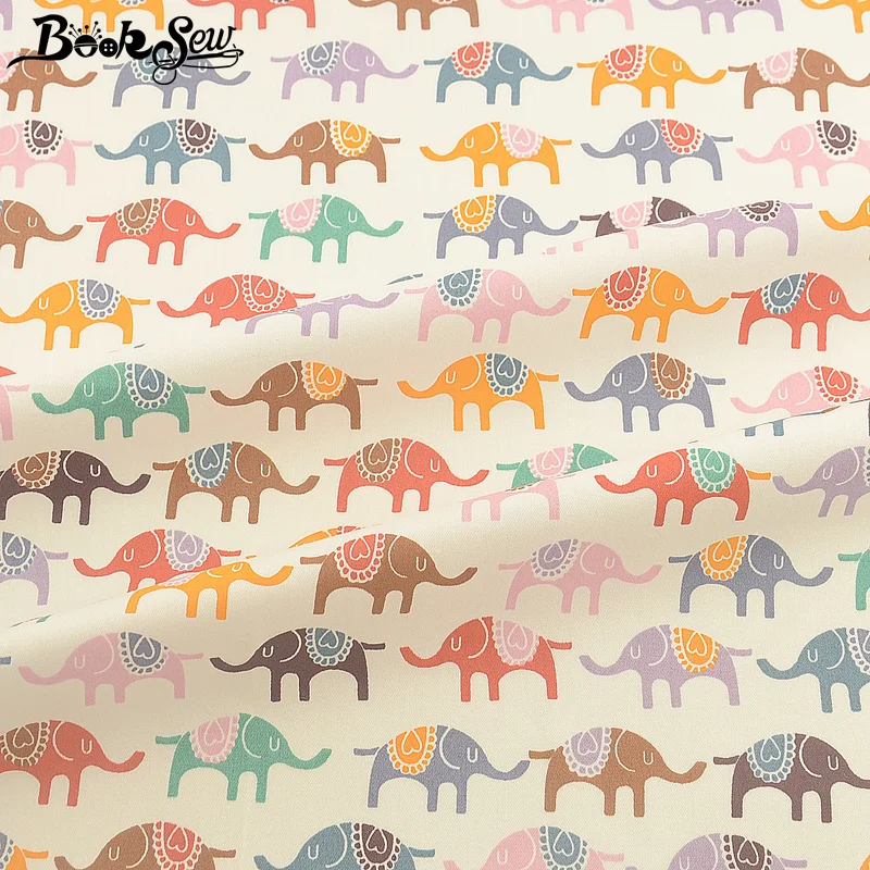 Booksew тканевый измеритель ткани материал слона с принтом животных 100% хлопок саржа
