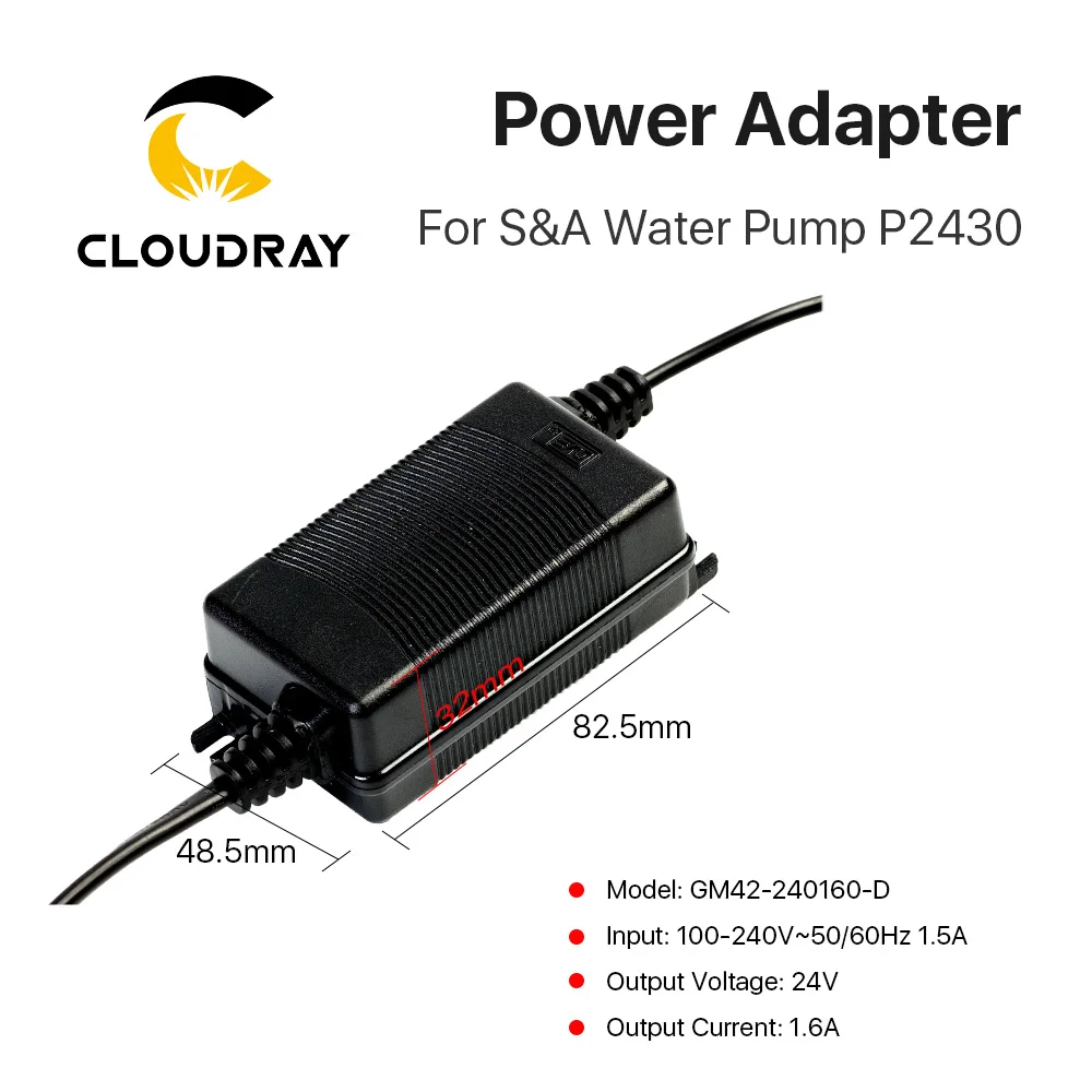 Адаптер питания Cloudray для водяного насоса S & A 24 В 1 5 А 2 P24100 P2450 P2430|Запчасти
