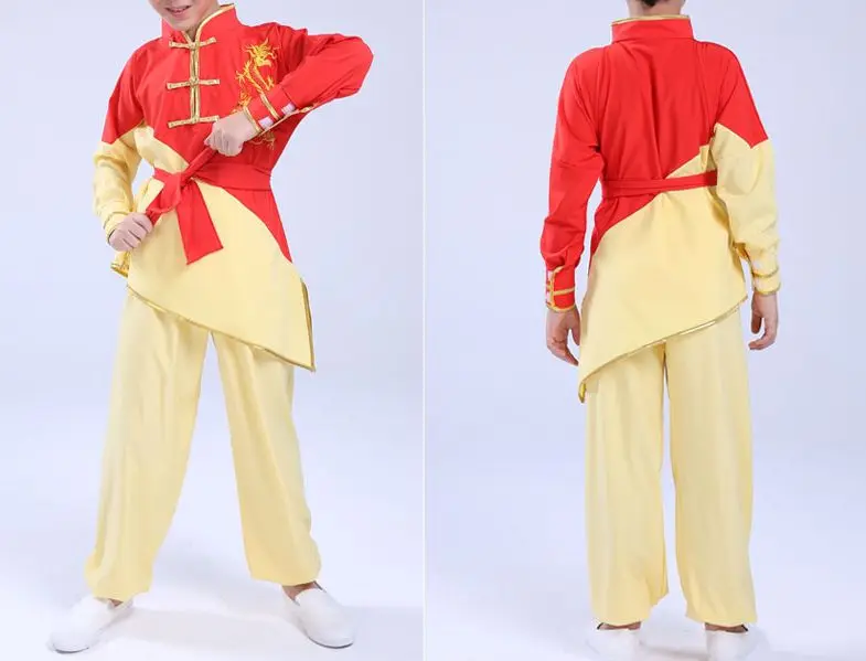 new unisex high quality kids Embroidery dragon kung fu wushu clothing children martial arts uniforms tai chi suits |