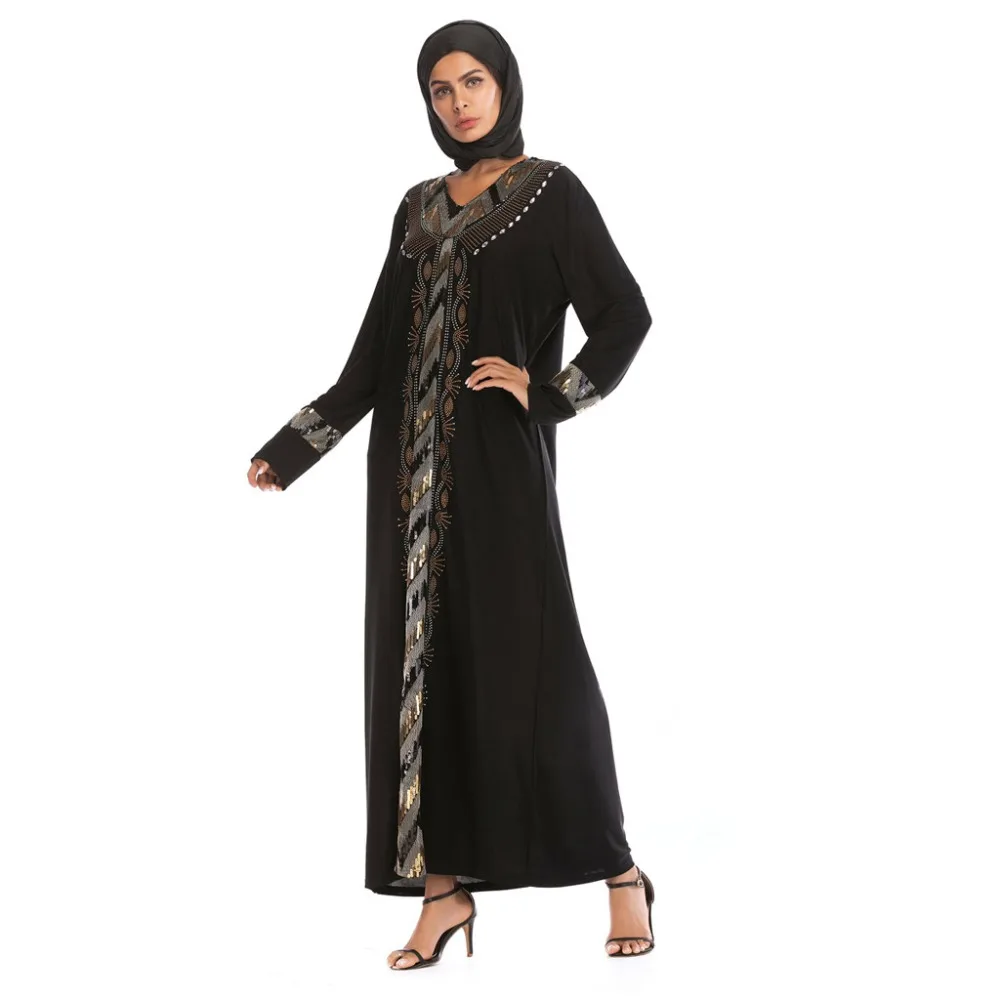 Мусульманское платье abayas длинное макси для женщин Абая джилбаб Дубаи кафтан