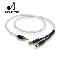 ataudio hifi 3 5mm to 2rca cable hi end copper and silver plated 3 5 aux to dual rca audio cable