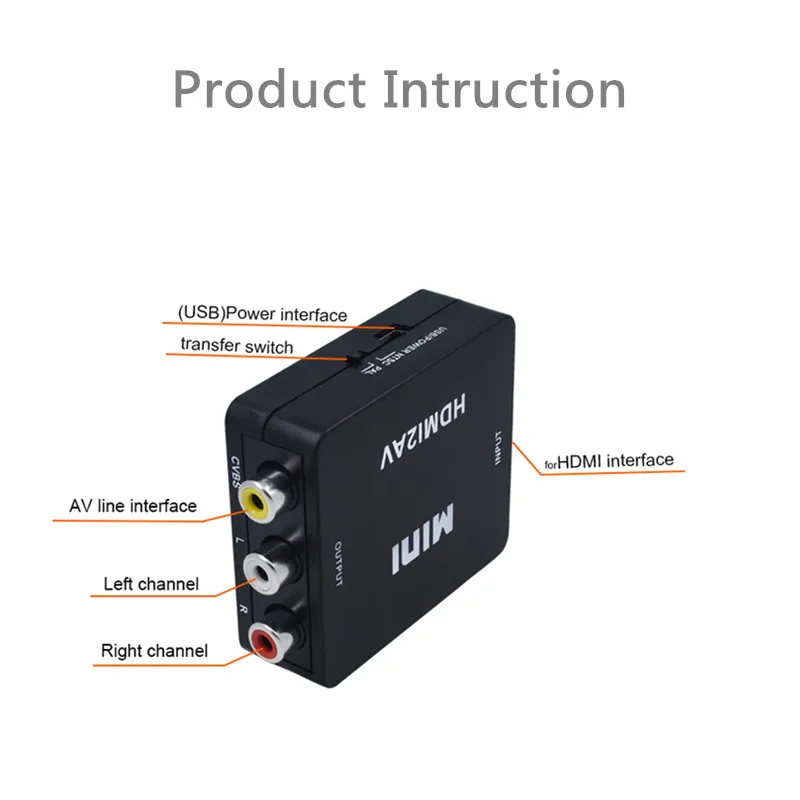 1by one Mini HDMI К AV CVBS RCA мужской аудио видео конвертер адаптер Box HDMI2AV NTSC PAL композитный