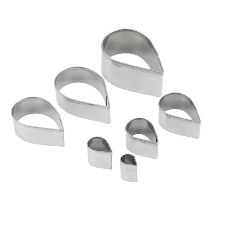 7 шт./компл. форма для торта из нержавеющей стали в форме капли нож и печенья Форма