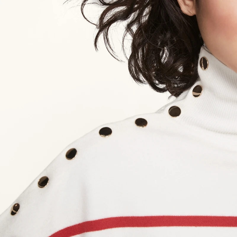 Для женщин сексуальный красный полосатый шикарный пуловер Повседневное тонкий