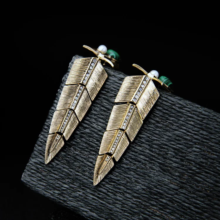 Качественные серьги под Античное золото для женщин уникальный дизайн в виде