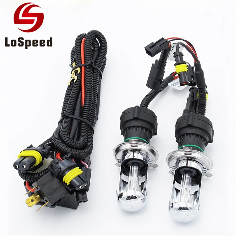 LoSpeed 35 Вт Высокого/Ближнего света H4 9003 H13 9008 HB1 HB5 9004 9007 HID Ксеноновая Лампа 4300 К 5000 6000