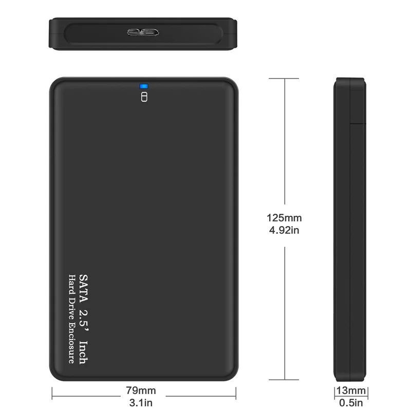 Корпус для внешнего жесткого диска 2 5 дюйма USB 3 0 SATA HDD черный чехол поддержка UASP
