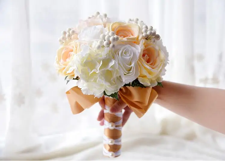 Букет Де Mariage Белый Кружева Свадьба Свадебные Букеты 2017 Кристалл Цветы | Свадьбы и