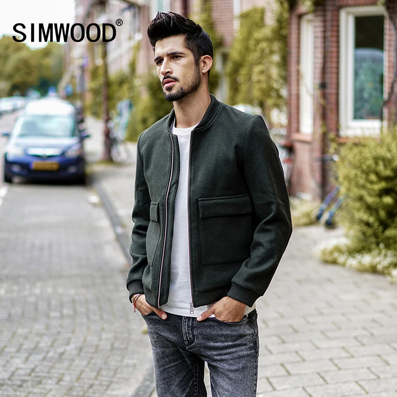 

Повседневная мужская куртка SIMWOOD, приталенный жакет, 2019, демисезонная верхняя одежда, JK017015