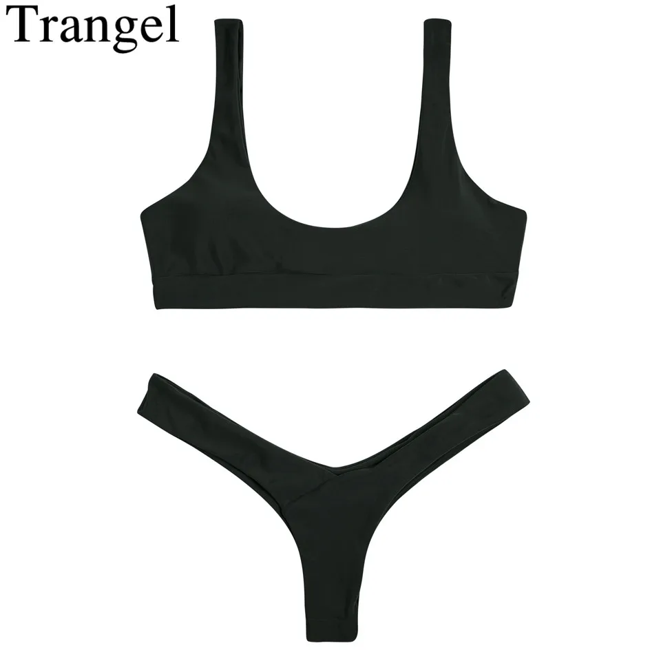 Купальник Trangel Bather Женский однотонный купальник бикини с высокой посадкой