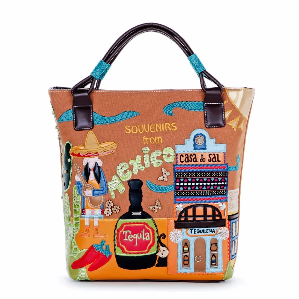 Женские сумки на плечо холщовая Лоскутная сумка мессенджер с вышивкой тоуты в