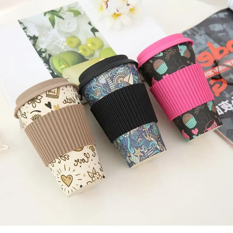 

Novelty Travel Gift Eco Friendly Bamboo Fiber Powder Mugs Coffee Milk Drinking Water Cup LX4309