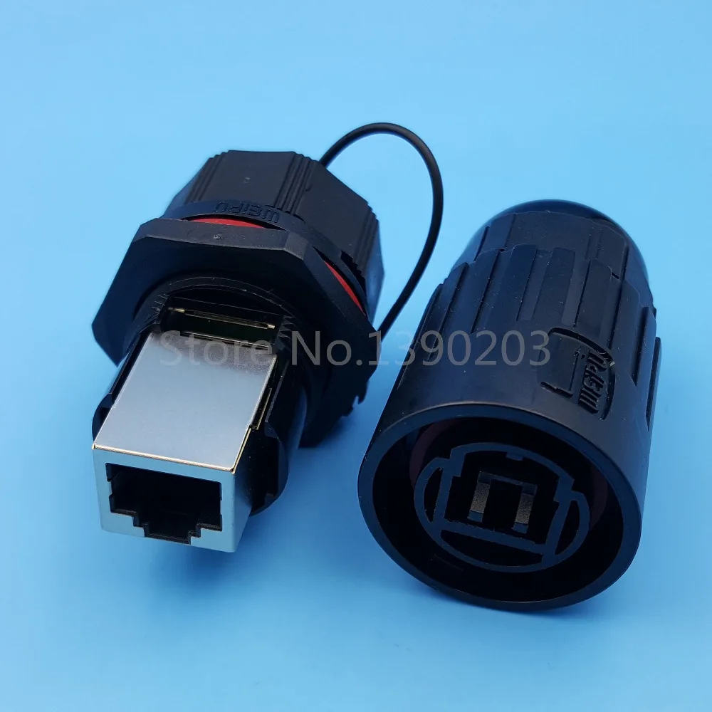 1 комплект черный водонепроницаемый IP67 RJ45 Ethernet разъем Панель Крепление