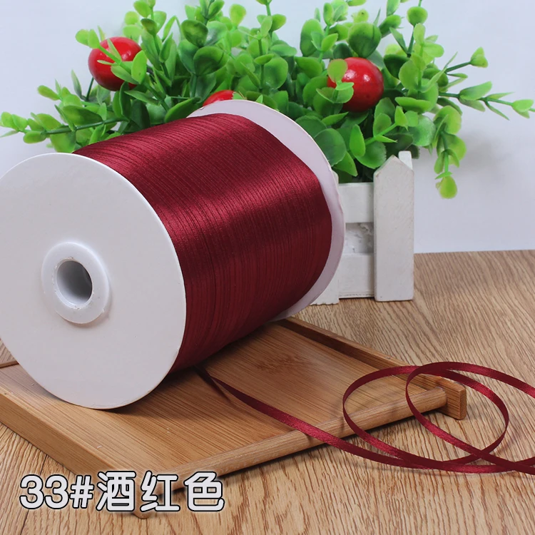 Атласные ленты бордового цвета ширина 3 мм 10 метров|Ленты для шитья| |