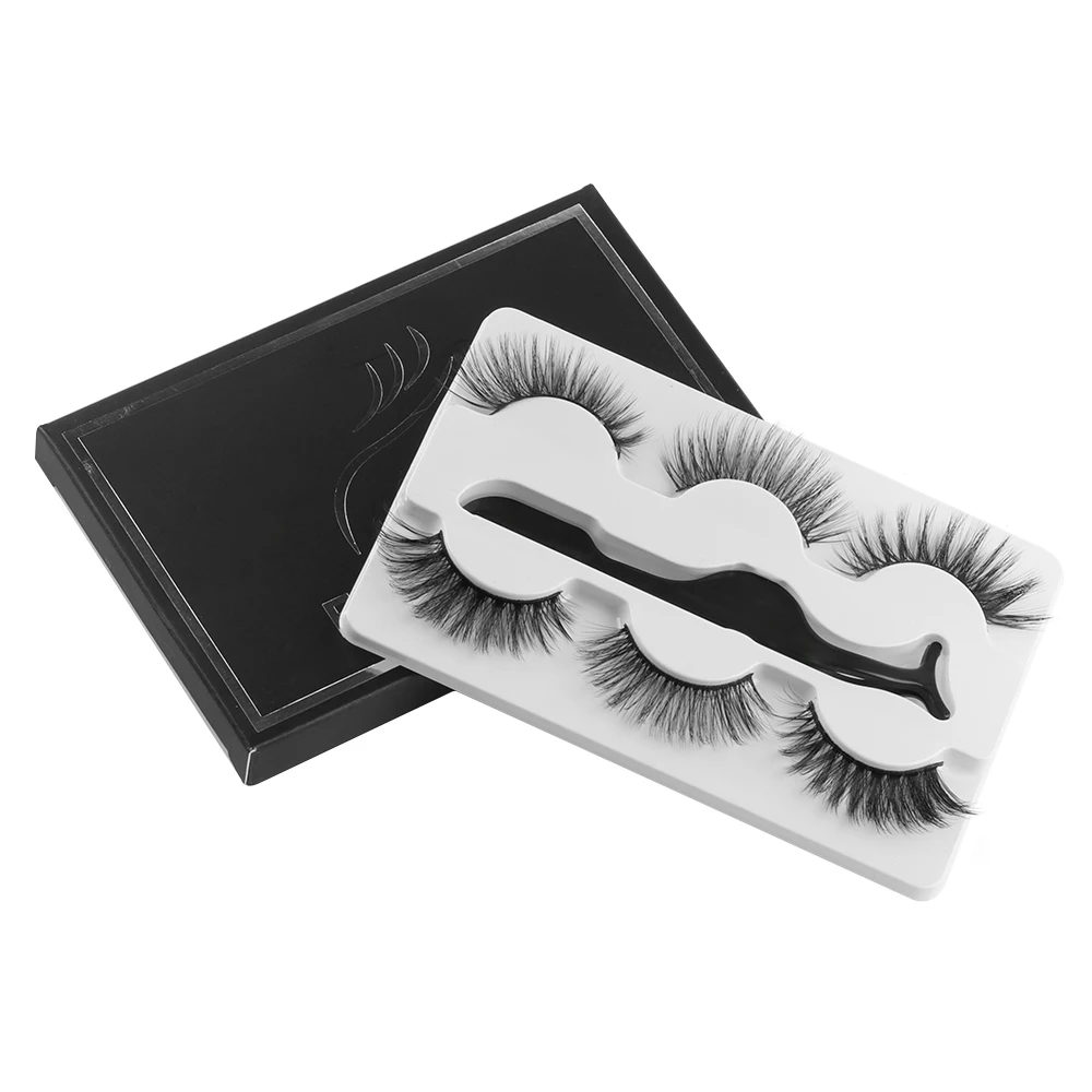 3 пары смешанные стильные Накладные ресницы с пинцетом набор Пышные накладные