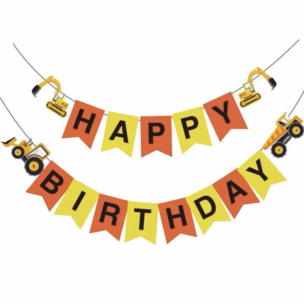 Письма с поздравлениями днем рождения строительная машина баннер Экскаватор
