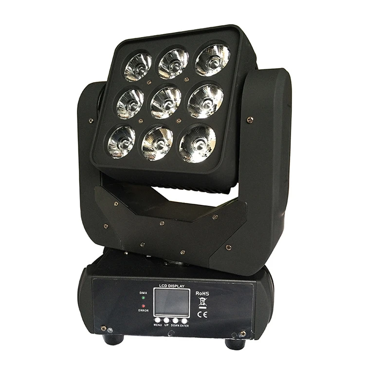 LED 9*12W RGBW Matrix Wash Moving Head Light Professional DMX 512 Dj Disco Wedding Party Event Stage Effect Beam | Лампы и освещение
