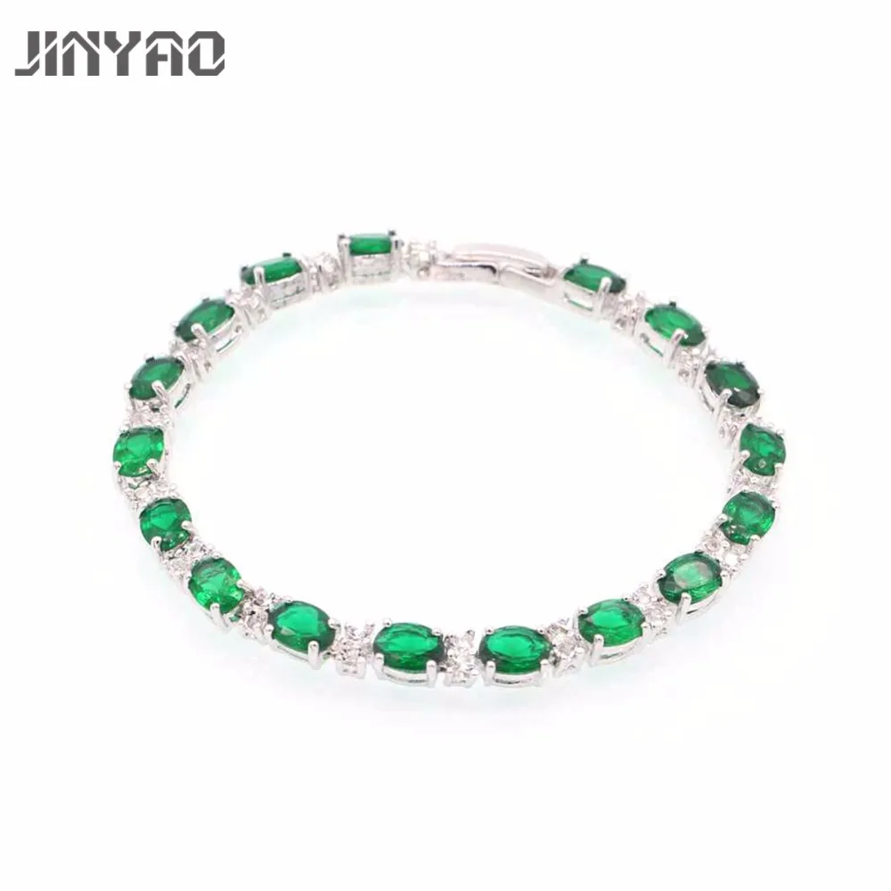 JINYAO модные ювелирные изделия овальные разноцветные циркониевые браслеты