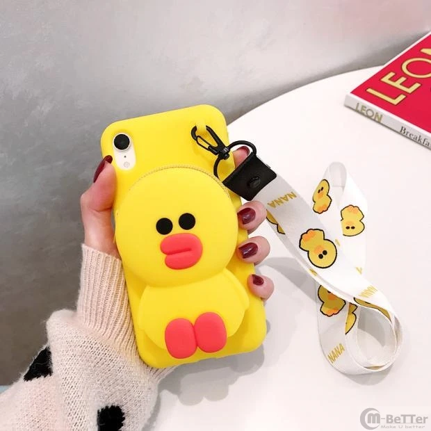 Для iPhone XS MAX чехол для телефона милый 3D Медведь монета карман 7/8 плюс Чехол X/XR