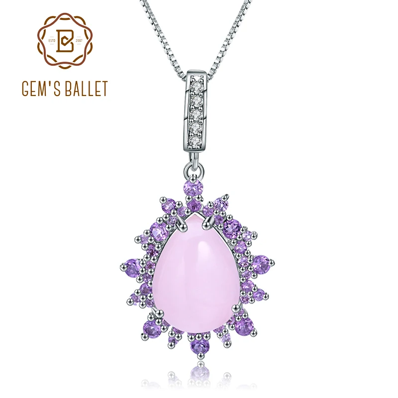 

Женское ожерелье из серебра 925 пробы, с натуральным розовым калцедоном