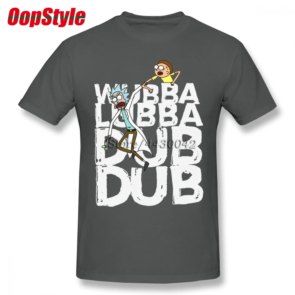 Забавная футболка Rick And Morty Wubba Lubba Dub для мужчин плюс размер хлопковая Футболка команды 4XL 5XL 6XL Camiseta - Цвет: Deep Heather