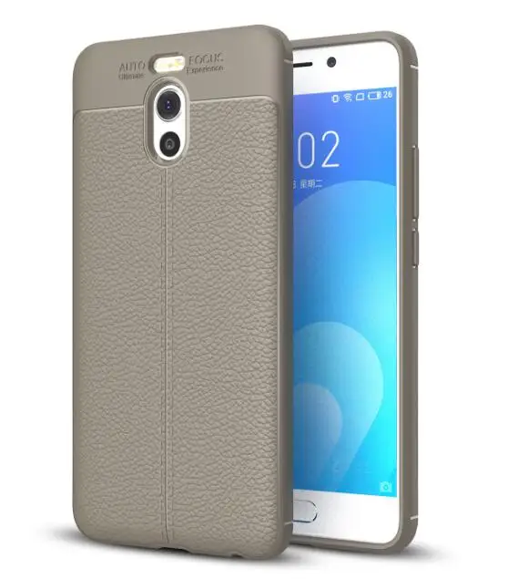 Серый Ultra Thin Shockproof Cover For M6 Note Luxury Litchi Skin PU Leather Coated TPU Back Case For Meizu Note 6 Protective Cases - Цвет: Серый