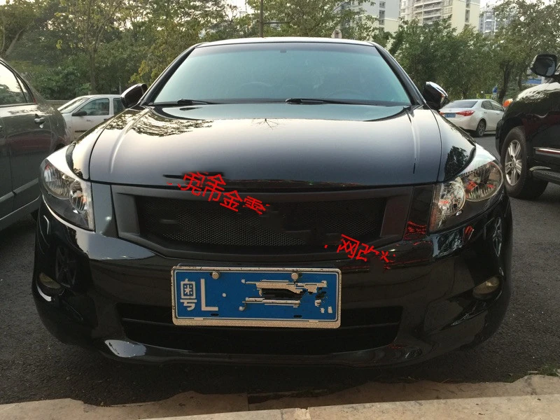 Подходит для гоночных грилей Honda Accord 2008 09 10 лет из углеродного волокна Refitt Передняя Центральная гоночная решетка крышка аксессуары без логотипа автомобиля