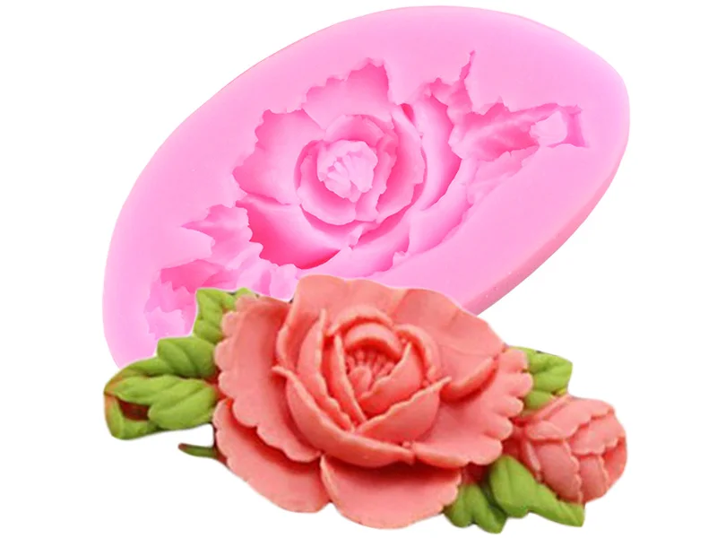 DIY силиконовая форма в виде цветка розы Sugarcraft украшения торта инструменты помадка Шоколадные конфеты торт выпечки Плесень смолы глины формы